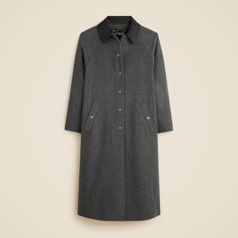 Petite long Barn Jacket™ in drapey wool blend