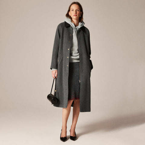 Petite long Barn Jacket™ in drapey wool blend