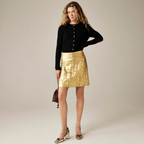 Fairfax skirt in crinkle lamé