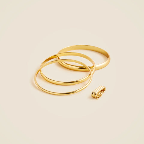 Layered metallic cuff bracelets set-of-three