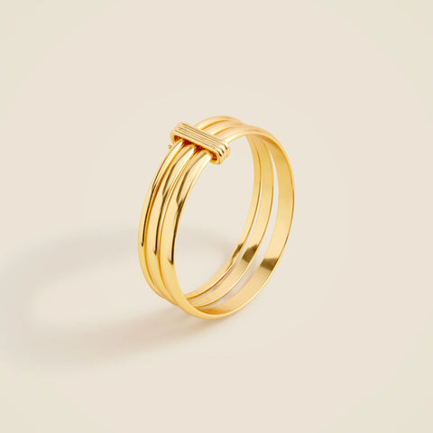 Layered metallic cuff bracelets set-of-three