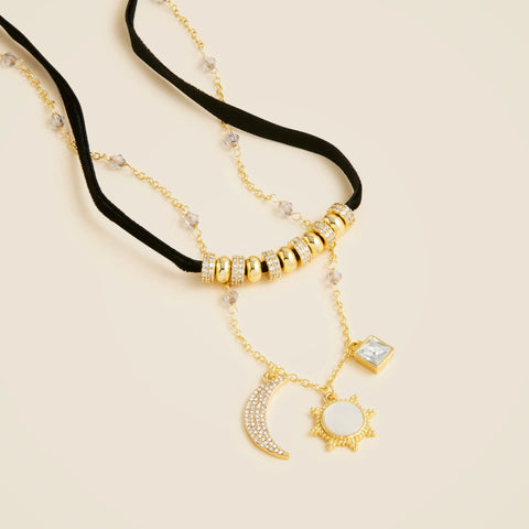 Celestial charm necklaces set-of-two