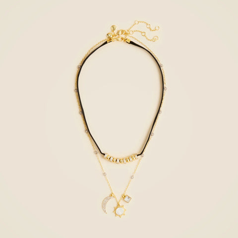 Celestial charm necklaces set-of-two