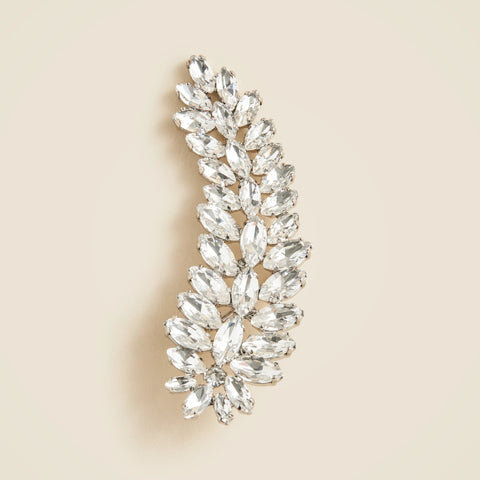 Leaf crystal brooch