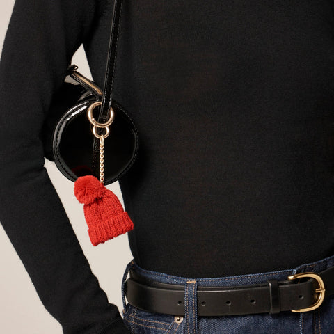 Pom-pom beanie bag charm