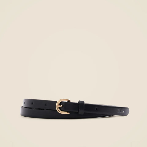 Skinny Italian leather belt