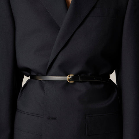 Skinny Italian leather belt