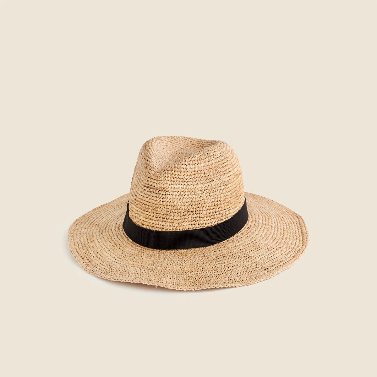 Wide-brim packable straw hat