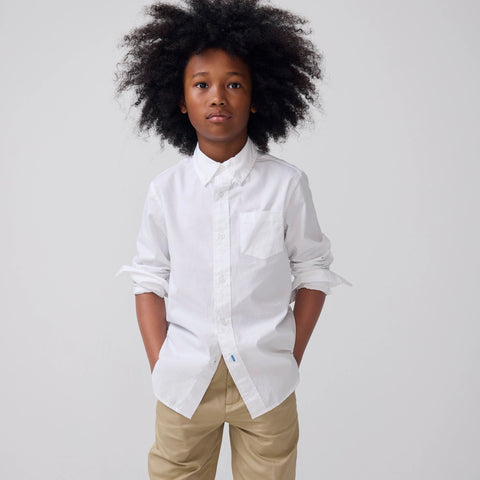 Kids' Secret Wash shirt in poplin
