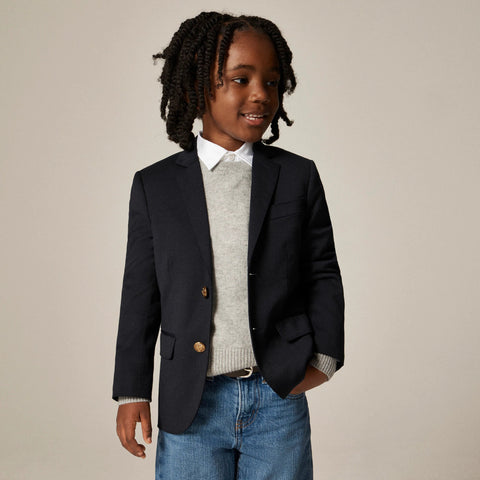 Boys' Ludlow two-button blazer in navy wool blend