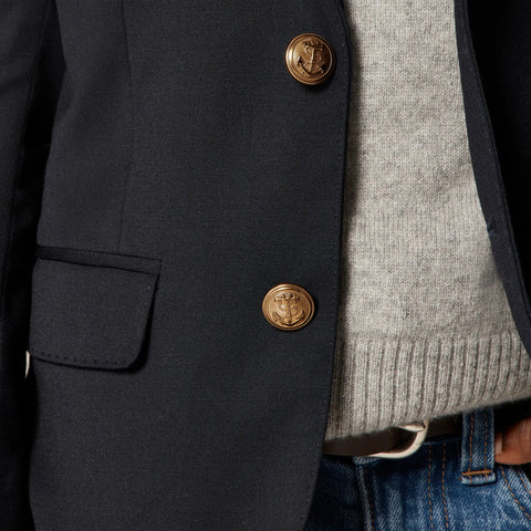 Boys' Ludlow two-button blazer in navy wool blend