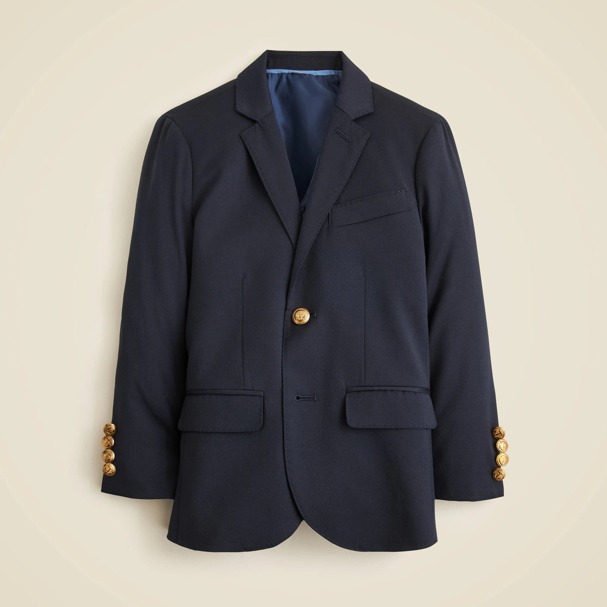 Boys' Ludlow two-button blazer in navy wool blend