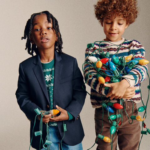 Boys' Ludlow two-button blazer in navy wool blend