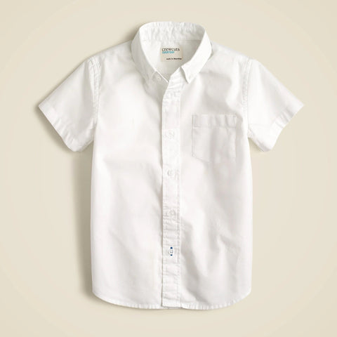 Kids' short-sleeve stretch poplin button-down