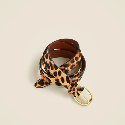 Calf hair belt in leopard