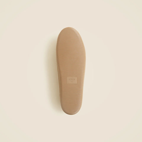 Sherpa-lined suede slippers