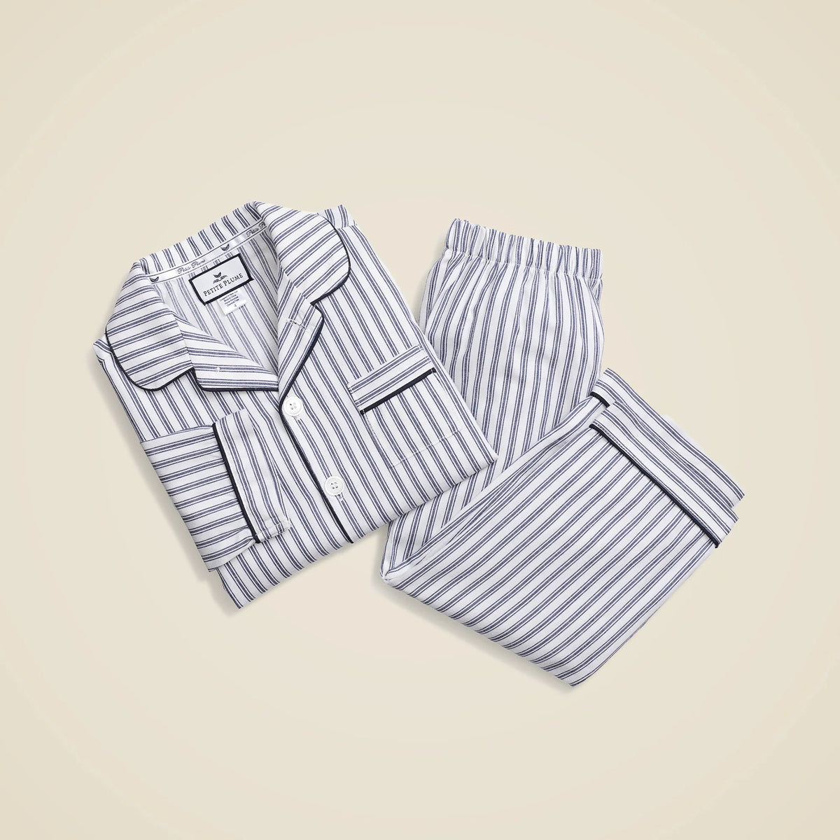 Petite Plume™ kids' pajama set in french ticking