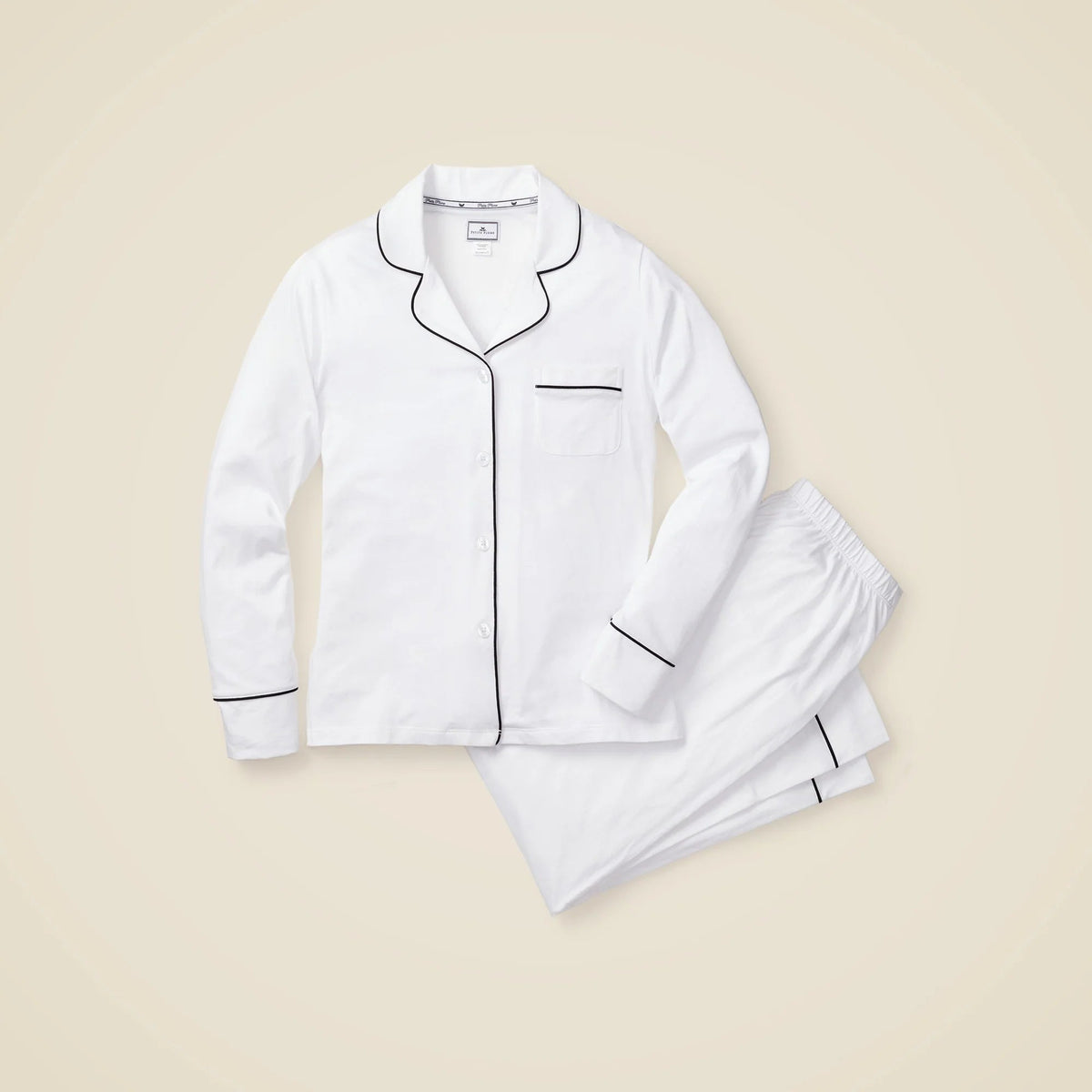 Petite Plume™ women's Pima cotton pajama set with piping
