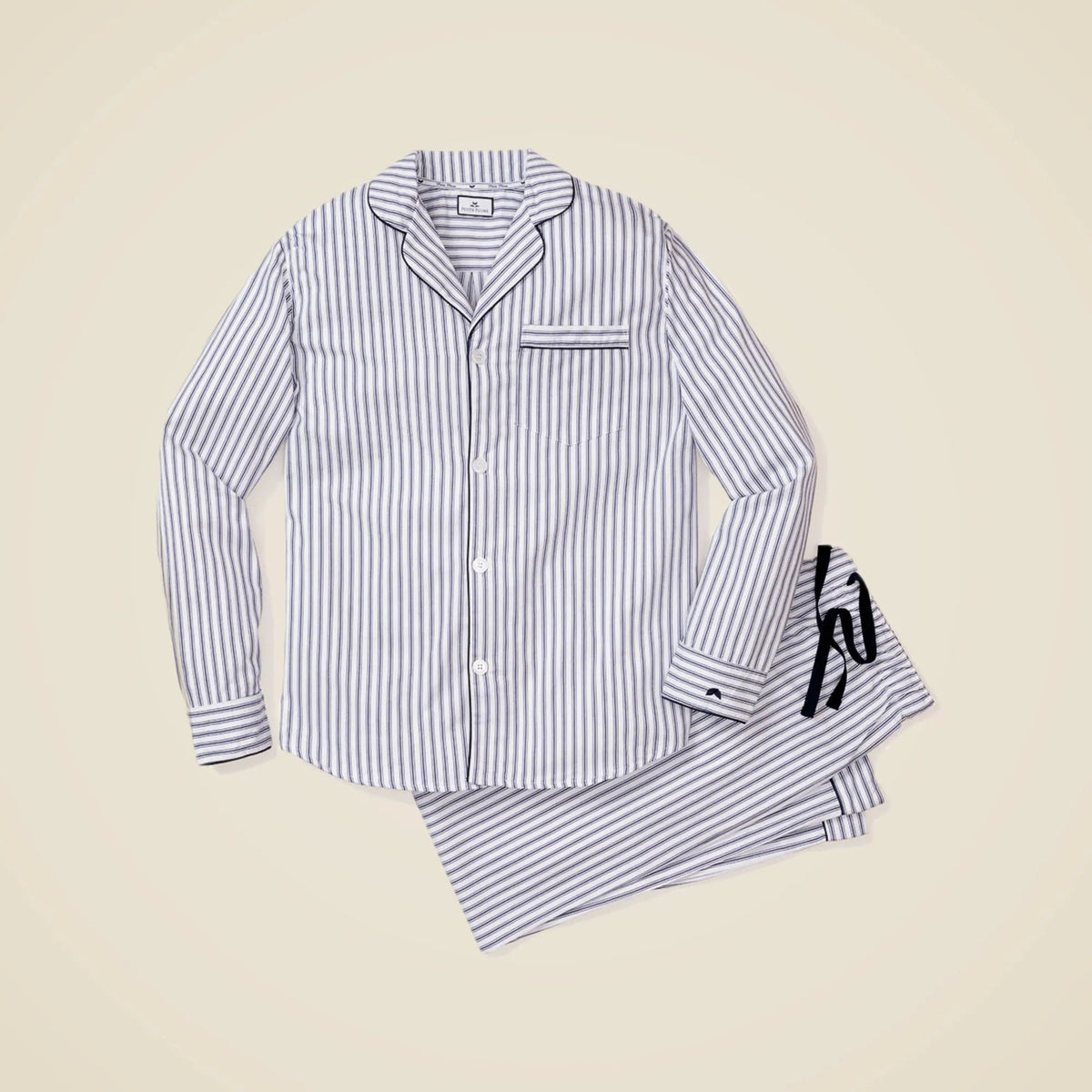 Petite Plume™ men's pajama set in french ticking