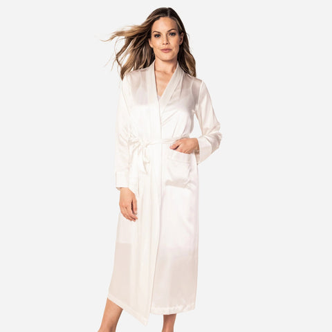 Petite Plume™ women's silk long robe