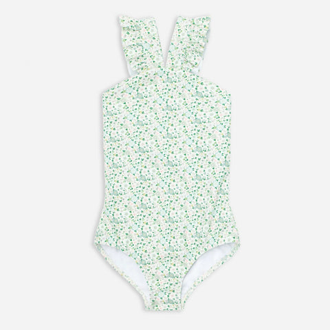 Girls' minnow™ V-neck crossover one-piece