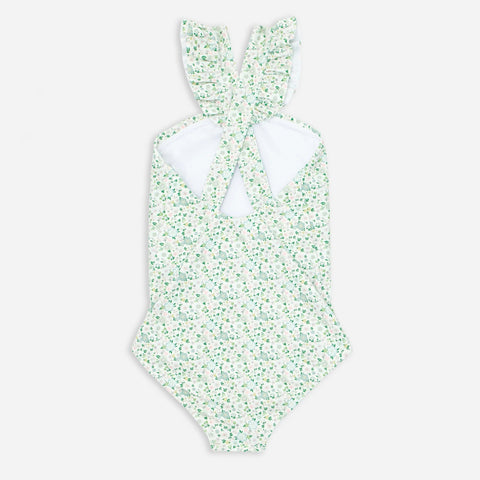 Girls' minnow™ V-neck crossover one-piece