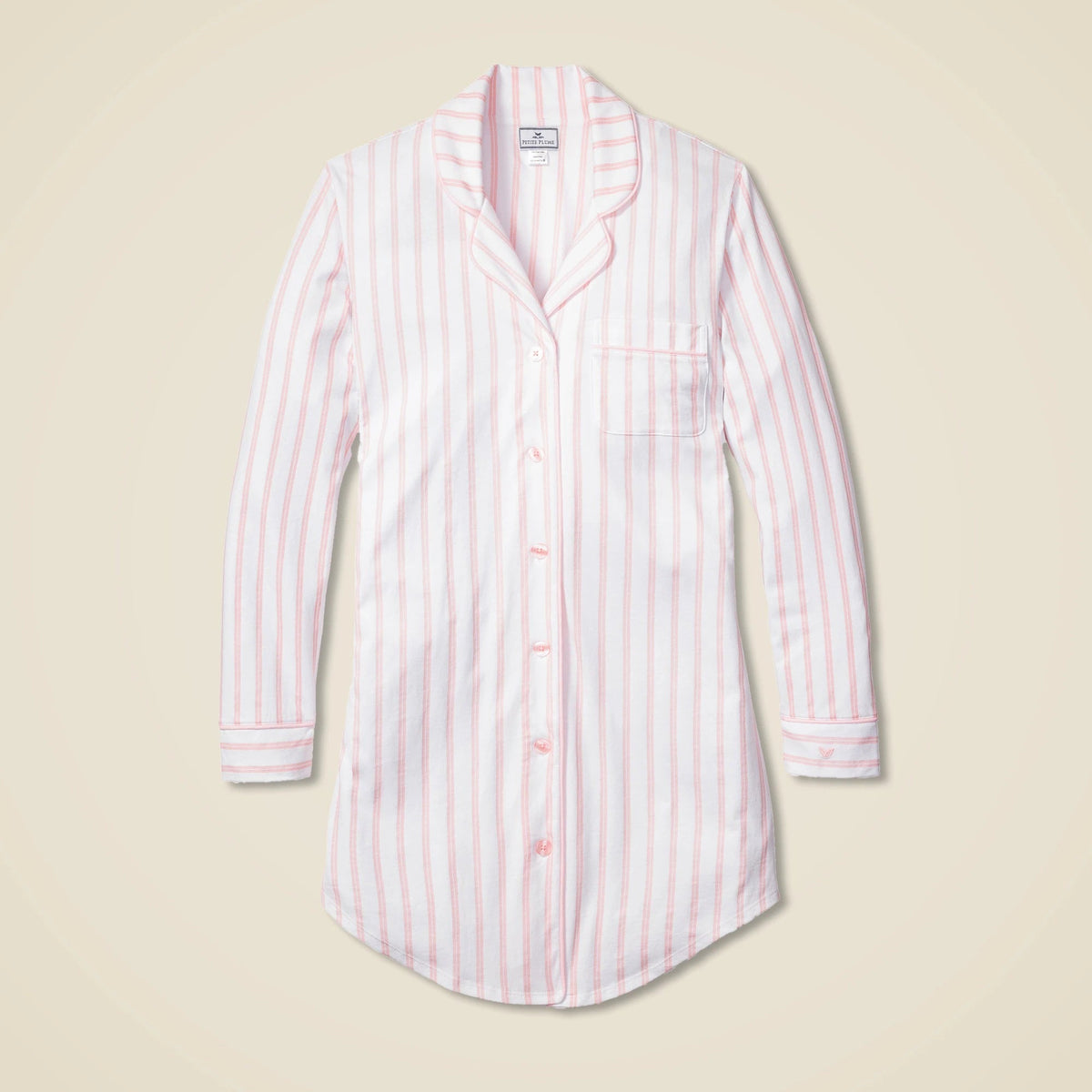 Petite Plume™ women's luxe Pima cotton nightshirt in stripe