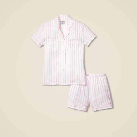 Petite Plume™ women's luxe Pima cotton short set in stripe
