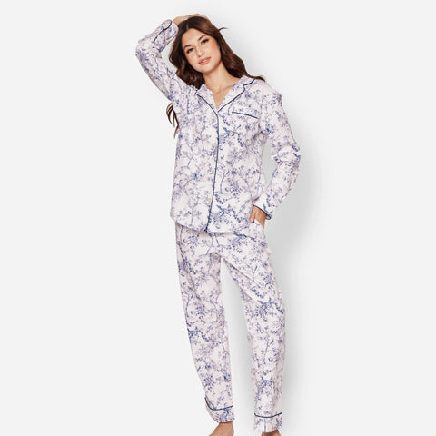 Petite Plume™ women's pajama set in timeless toile