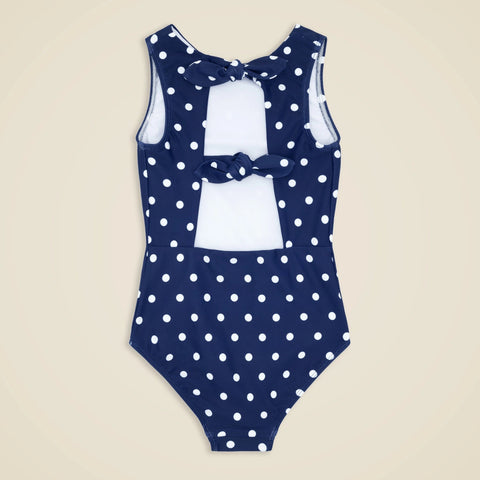 Girls' minnow™ Atlantic dot double-bow one-piece