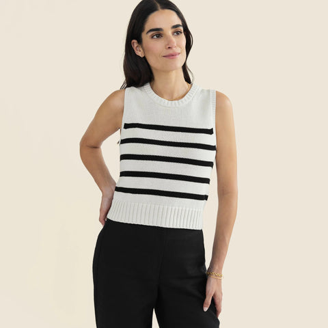 State of Cotton NYC Hayden striped crewneck sweater