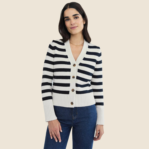 State of Cotton NYC Peyton striped cardigan sweater