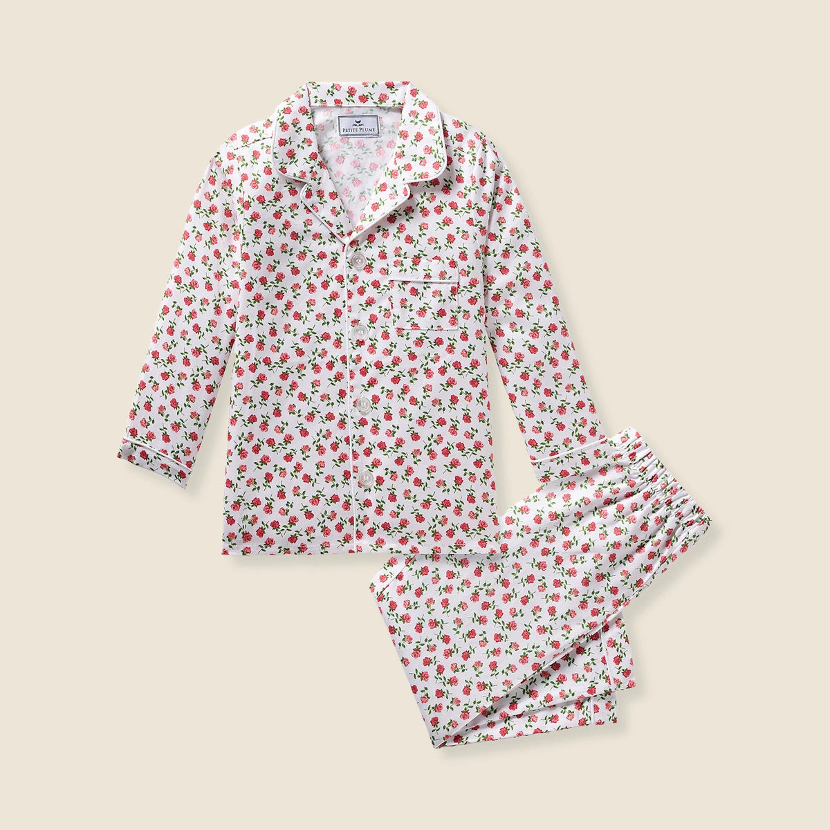 Petite Plume™ girls' twill pajama set