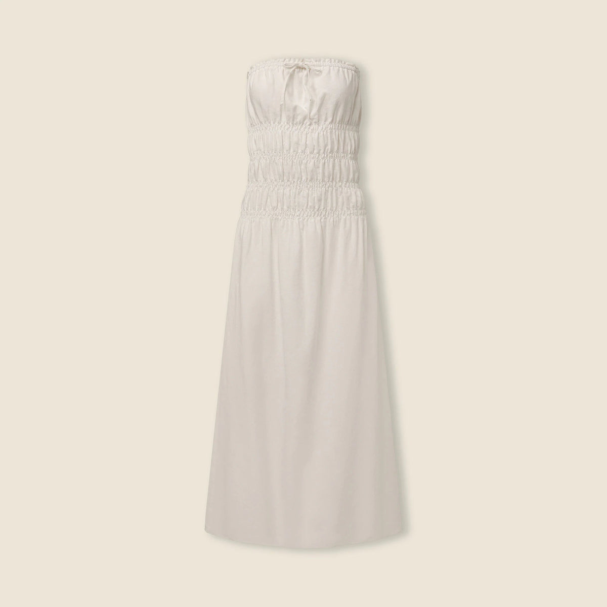 Onia air linen-blend smocked maxi dress