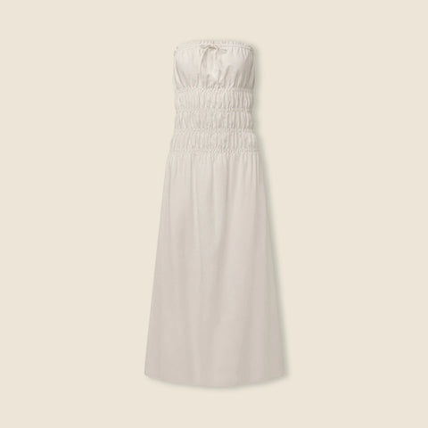 Onia air linen-blend smocked maxi dress