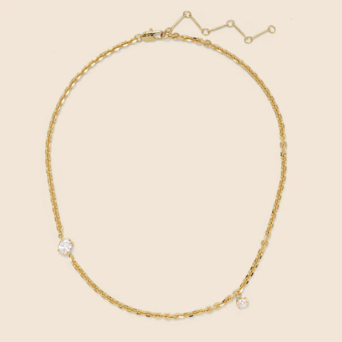 Lady Grey crystal tilt necklace