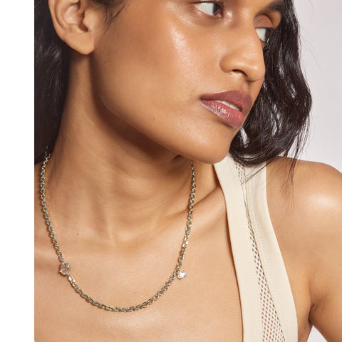 Lady Grey crystal tilt necklace