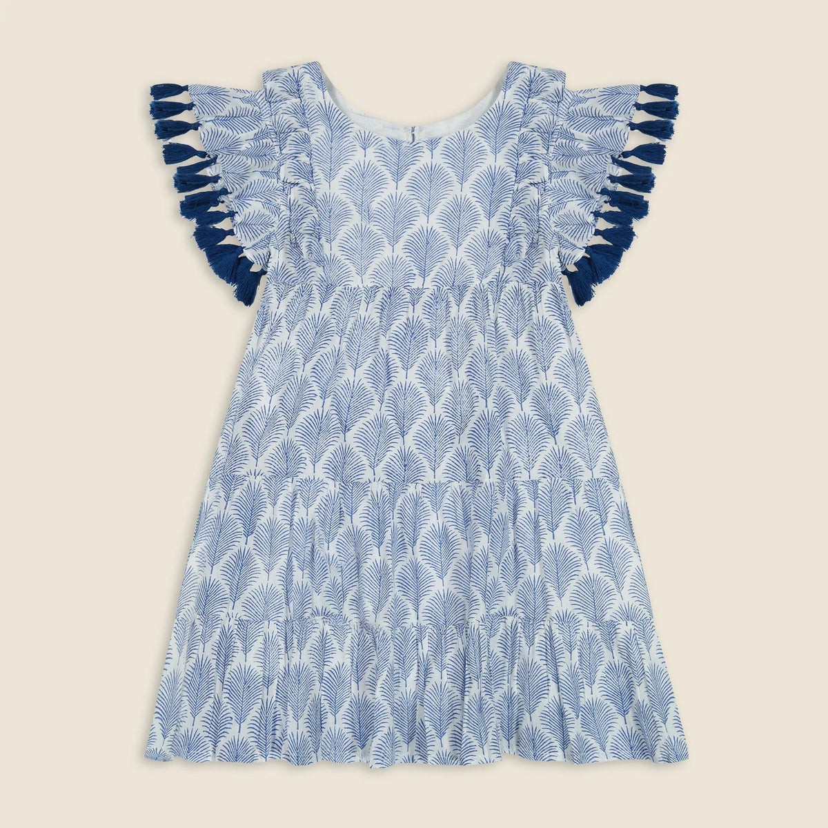 Girls' Mer St. Barth™ Sophie tassel dress with feathers